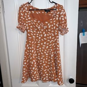 Oh My Darlin' Orange Print Puff Sleeve Mini Dress